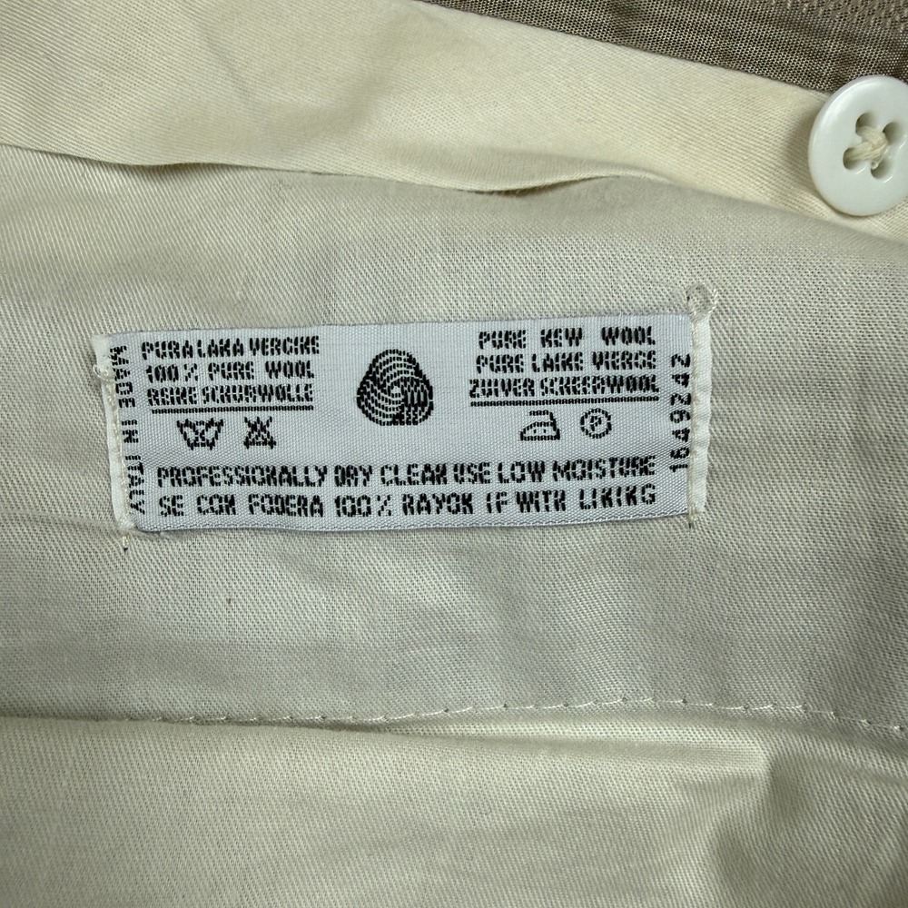 Vintage Zanella Mens Charcoal Gray Pure Wool Pleated Dress Pants Italy 35x32 - Picture 4 of 9